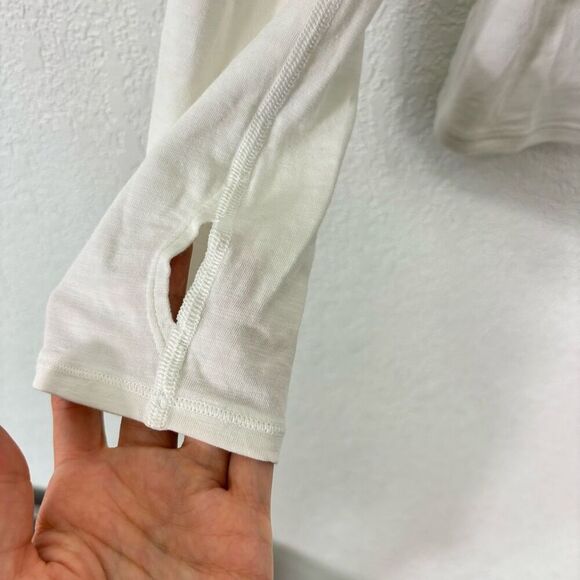 Lululemon White Scoop Neck Long Sleeve Top Size 10 - Picture 5 of 6